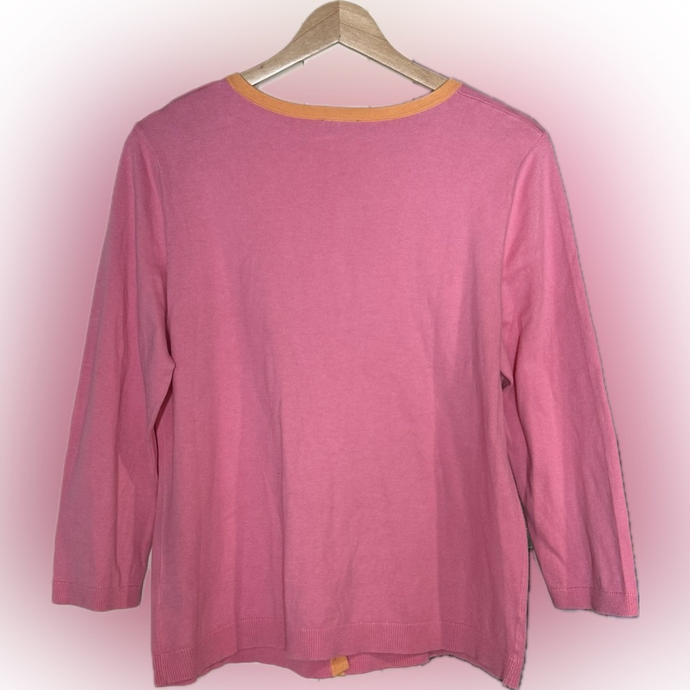 Talbots Lightweight Button Front Pink Cardigan Sw… - image 2